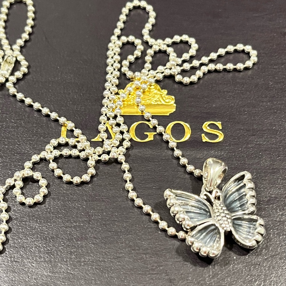 LAGOS PRE-LOVED AUTHENTIC “RARE WONDERS” STERLING SILVER BUTTERFLY NECKLACE - Picture 9 of 15